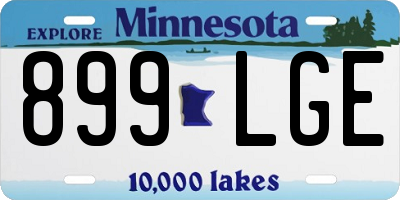 MN license plate 899LGE