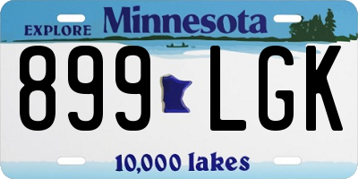 MN license plate 899LGK