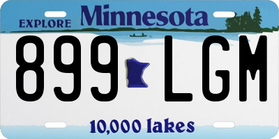 MN license plate 899LGM