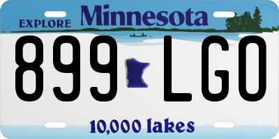 MN license plate 899LGO