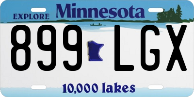 MN license plate 899LGX