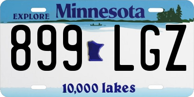 MN license plate 899LGZ