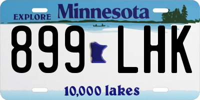 MN license plate 899LHK