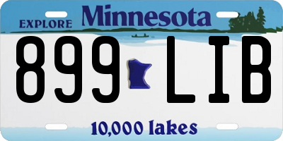 MN license plate 899LIB