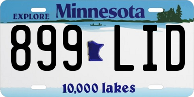 MN license plate 899LID