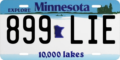 MN license plate 899LIE