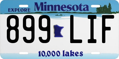 MN license plate 899LIF