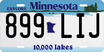 MN license plate 899LIJ