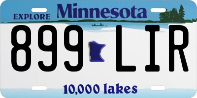 MN license plate 899LIR