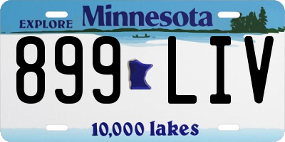 MN license plate 899LIV