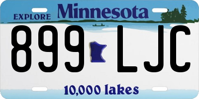 MN license plate 899LJC