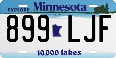 MN license plate 899LJF