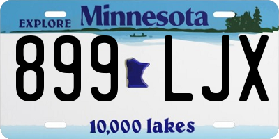 MN license plate 899LJX