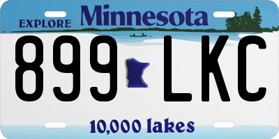 MN license plate 899LKC