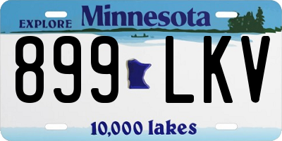 MN license plate 899LKV