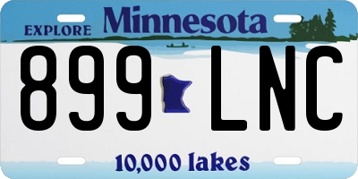 MN license plate 899LNC