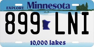 MN license plate 899LNI