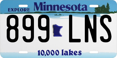 MN license plate 899LNS