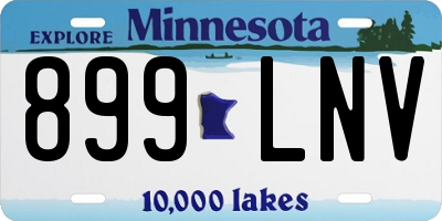 MN license plate 899LNV