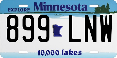 MN license plate 899LNW