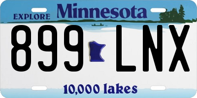 MN license plate 899LNX