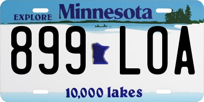 MN license plate 899LOA