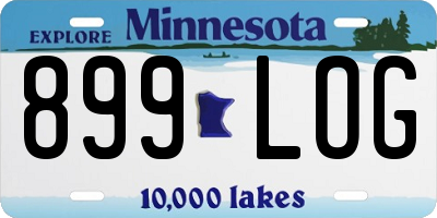 MN license plate 899LOG