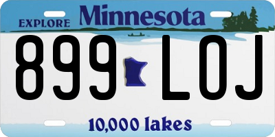 MN license plate 899LOJ