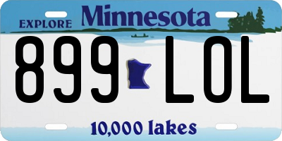 MN license plate 899LOL