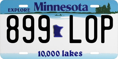 MN license plate 899LOP