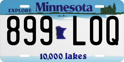 MN license plate 899LOQ