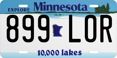 MN license plate 899LOR