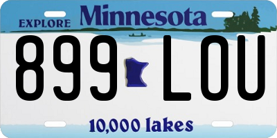 MN license plate 899LOU