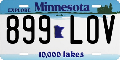 MN license plate 899LOV