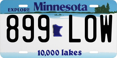 MN license plate 899LOW