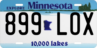 MN license plate 899LOX