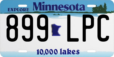 MN license plate 899LPC