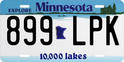 MN license plate 899LPK