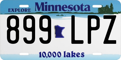 MN license plate 899LPZ