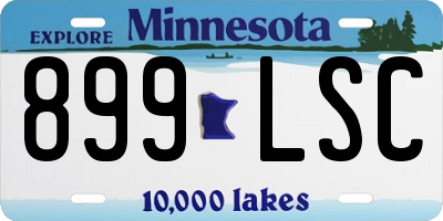 MN license plate 899LSC