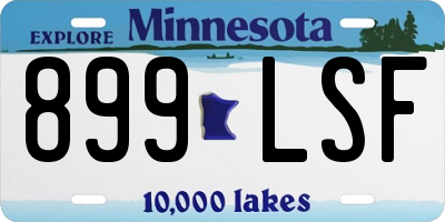 MN license plate 899LSF