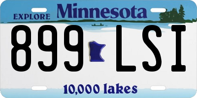 MN license plate 899LSI