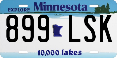 MN license plate 899LSK