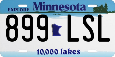 MN license plate 899LSL