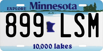 MN license plate 899LSM