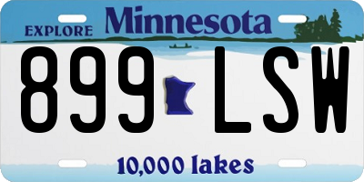 MN license plate 899LSW