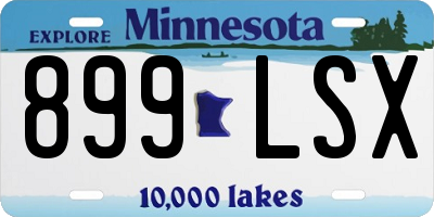 MN license plate 899LSX