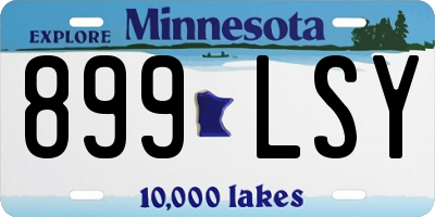 MN license plate 899LSY