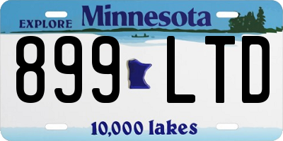 MN license plate 899LTD