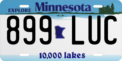 MN license plate 899LUC